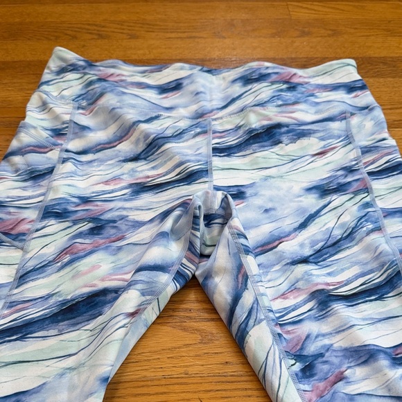 XXL Gaian Multicolor Patterned Capri Women’s Leggings Lime NEW - Picture 6 of 12